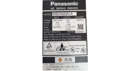 Panasonic AC SERVO DRIVER MODEL MSDA023A1A